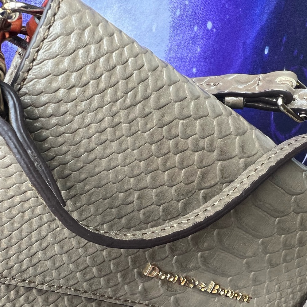 Dooney & Bourke Stone Python Embossed Clutch Cros… - image 8